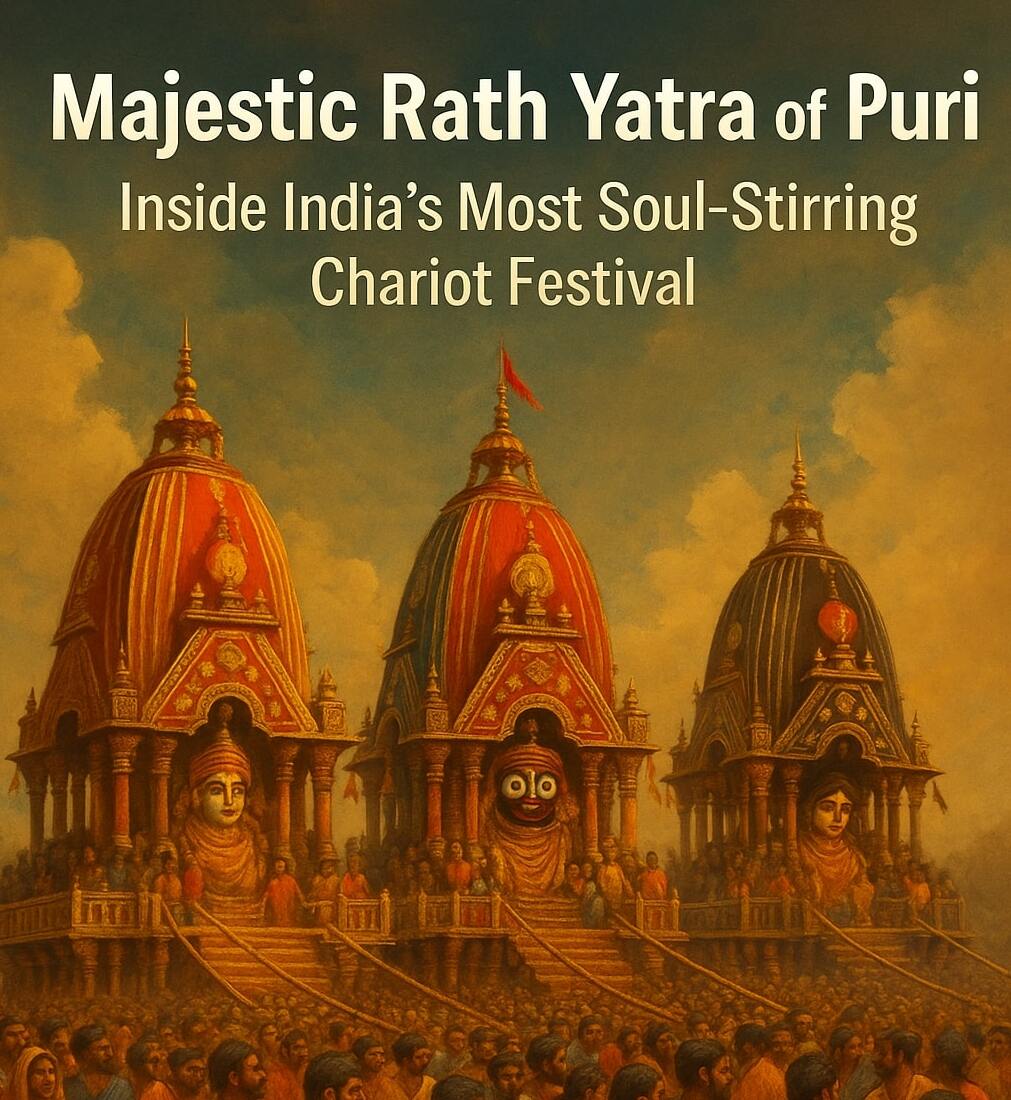 Devotees pulling the giant chariots during Rath Yatra of Puri, Odisha